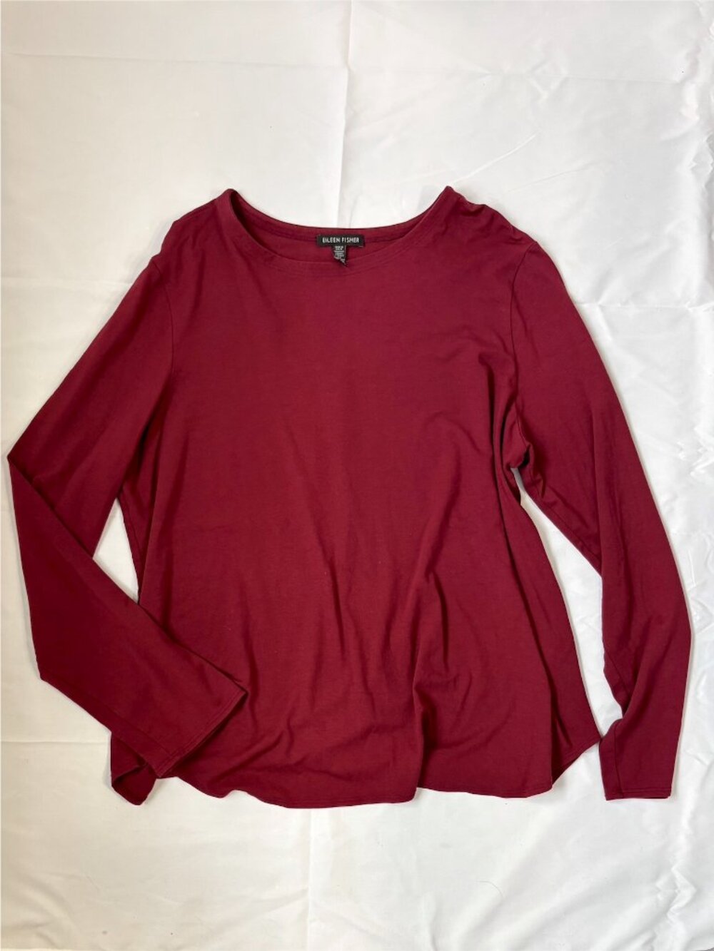 Eileen Fisher Super Soft Long Sleeve Tee | Size XL | Red/Wine